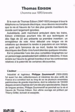 Thomas Edison. L'homme au 1093 brevets, Philippe Zoummeroff