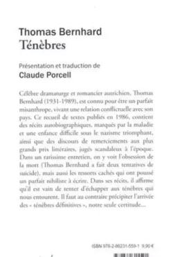 Ténèbres, Thomas Bernhard
