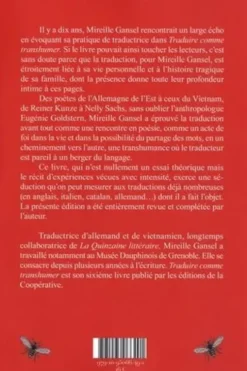 Traduire comme transhumer. Edition revue et augmentée, Mireille Gansel