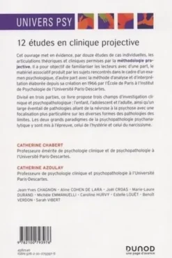 12 études en clinique projective. Approche psychanalytique, 2e édition, Catherine Chabert