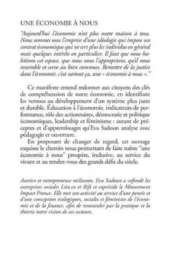 Une économie à nous. Changer de regard pour redéfinir les règles du jeu, Eva Sadoun