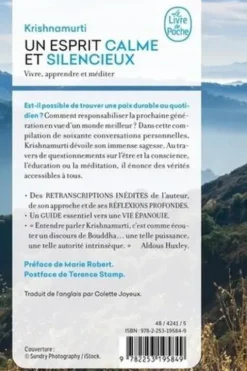 Un esprit calme et silencieux. Vivre, apprendre et méditer, Jiddu Krishnamurti