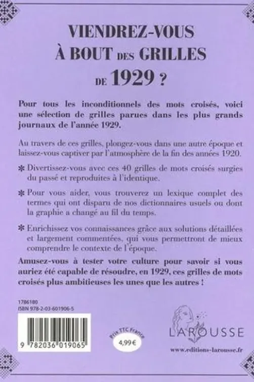 Viendrez-vous à bout des grilles de 1929 ? Vous êtes un grand amateur de mots croisés. Mais parviendriez-vous à remplir ces grilles de 1929 ?, Yves Cunow